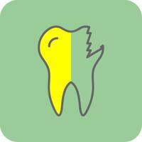 Broken Tooth Filled Yellow Icon vector