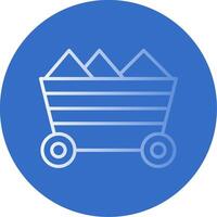 Mining Cart Flat Bubble Icon vector