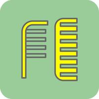 Comb Filled Yellow Icon vector