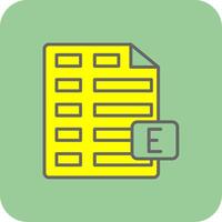 Excel Filled Yellow Icon vector