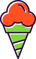 Cone Ice Cream filled Design Icon vector