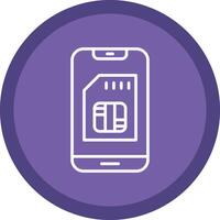 Sim Card Line Multi Circle Icon vector
