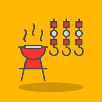 Bbq Filled Shadow Icon vector