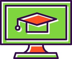 E Learning filled Design Icon vector