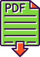 Pdf filled Design Icon vector