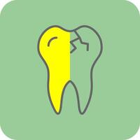 Broken Tooth Filled Yellow Icon vector