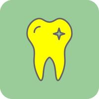 dientes lleno amarillo icono vector