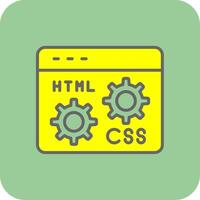 web desarrollo lleno amarillo icono vector