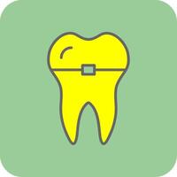 Braces Filled Yellow Icon vector