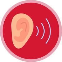 Ear Flat Multi Circle Icon vector