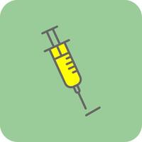 Syringe Filled Yellow Icon vector