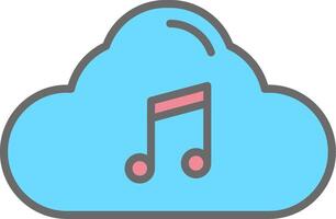 Cloud Line Filled Light Icon vector