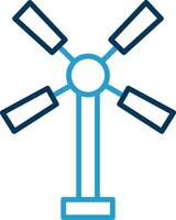 Windmill Line Blue Two Color Icon vector