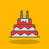 Birthday Cake Filled Shadow Icon vector