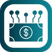 Electronic Money Glyph Gradient Corner Icon vector