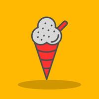 helado lleno sombra icono vector