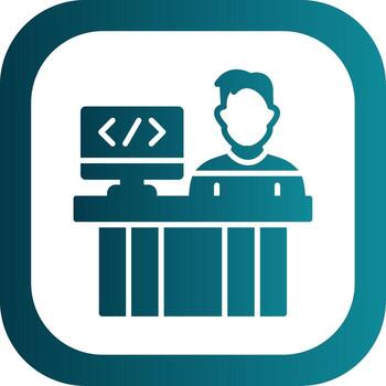 programador lleno amarillo icono vector