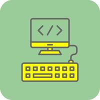 Web Programming Filled Yellow Icon vector