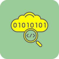 Cloud Coding Filled Yellow Icon vector