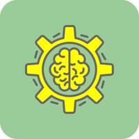 Machine Learning Filled Yellow Icon vector