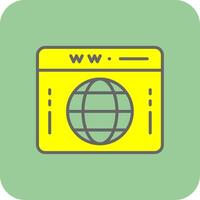 Domain Filled Yellow Icon vector