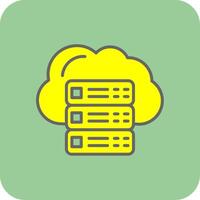 Cloud Servers Filled Yellow Icon vector