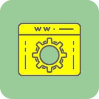 web mejoramiento lleno amarillo icono vector