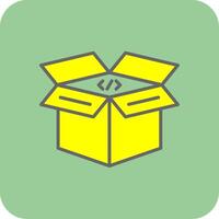 Open Box Filled Yellow Icon vector