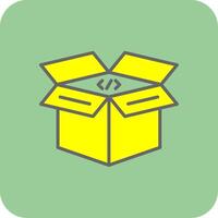 Open Box Filled Yellow Icon vector