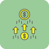 Money Growth Filled Yellow Icon vector