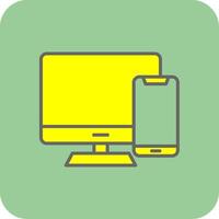 Responsive Devices Filled Yellow Icon vector