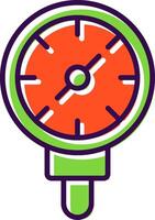 Pressure Gauge filled Design Icon vector