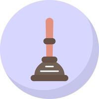 Plunger Flat Bubble Icon vector