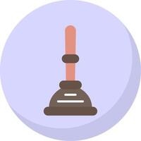 Plunger Flat Bubble Icon vector