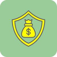 Shield Filled Yellow Icon vector