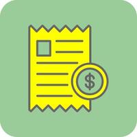 Bill Filled Yellow Icon vector