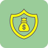 Insured Filled Yellow Icon vector