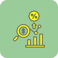 Search Filled Yellow Icon vector