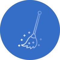 Broom Flat Bubble Icon vector