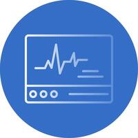 ECG Monitor Flat Bubble Icon vector