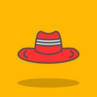 vaquero sombrero lleno sombra icono vector