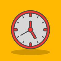 Clock Filled Shadow Icon vector