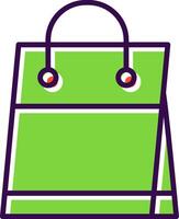 compras bolso lleno diseño icono vector