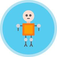 Robot Flat Multi Circle Icon vector