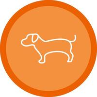 Dog Line Multi Circle Icon vector