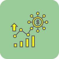 Business Chart Filled Yellow Icon vector