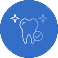 Healthy Tooth Flat Bubble Icon vector