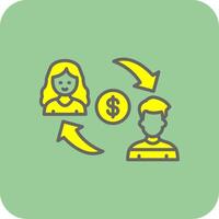 Joint Account Filled Yellow Icon vector