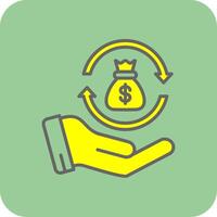 Money Back Filled Yellow Icon vector