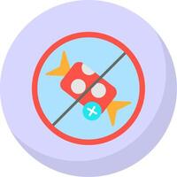 No Sweets Flat Bubble Icon vector